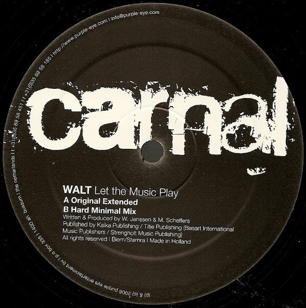Walt : Let The Music Play (12")