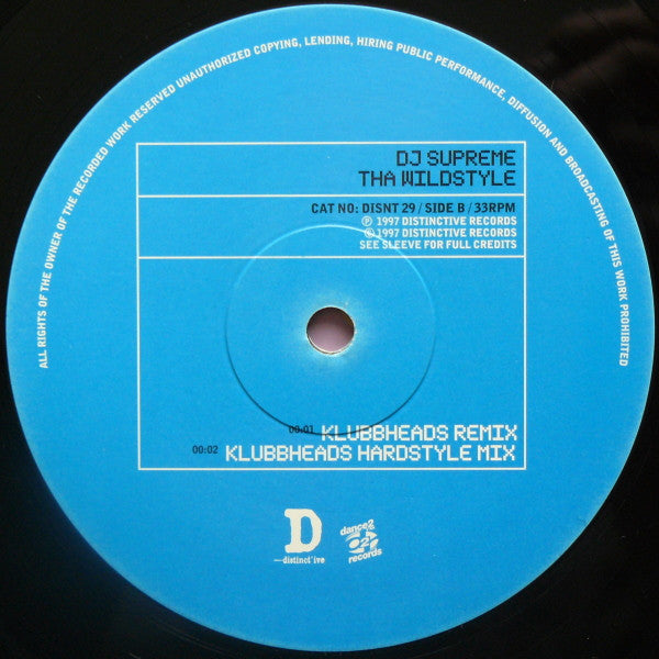 DJ Supreme : Tha Wildstyle (12")