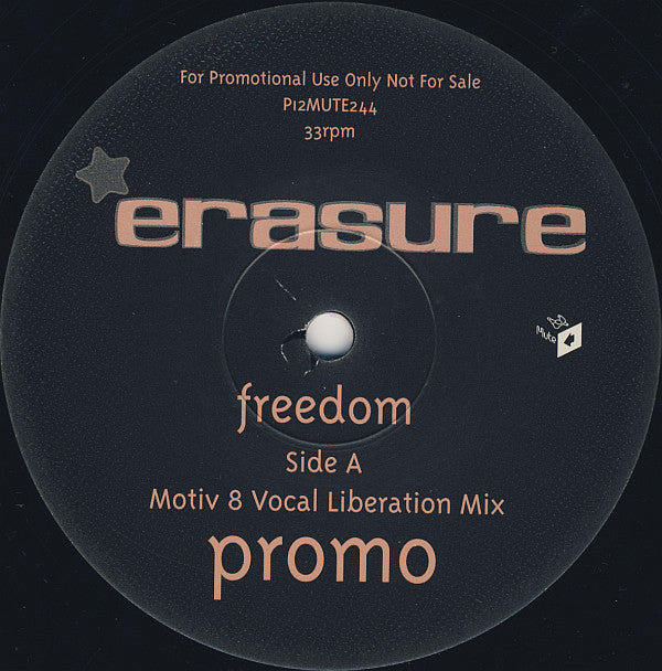 Erasure : Freedom (Promo 1: Motiv 8 And JC Mixes) (12", Single, Promo, 1)