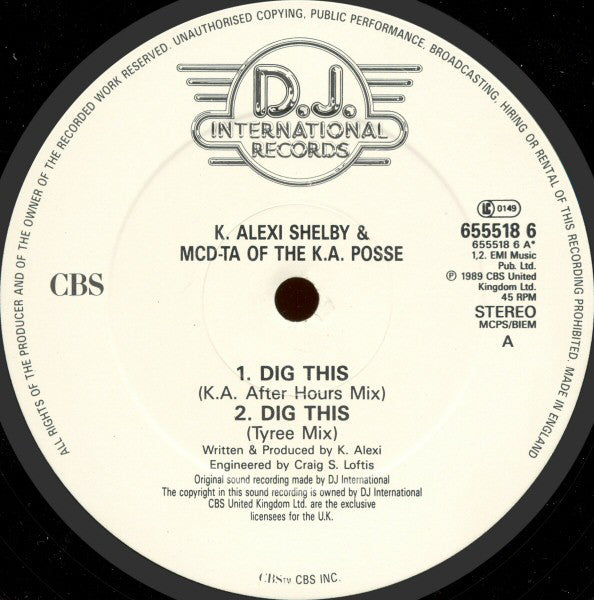 K.A. Posse : Dig This (12")