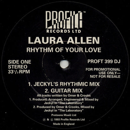 Laura Allen : Rhythm Of Your Love (12", Promo)