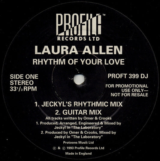 Laura Allen : Rhythm Of Your Love (12", Promo)