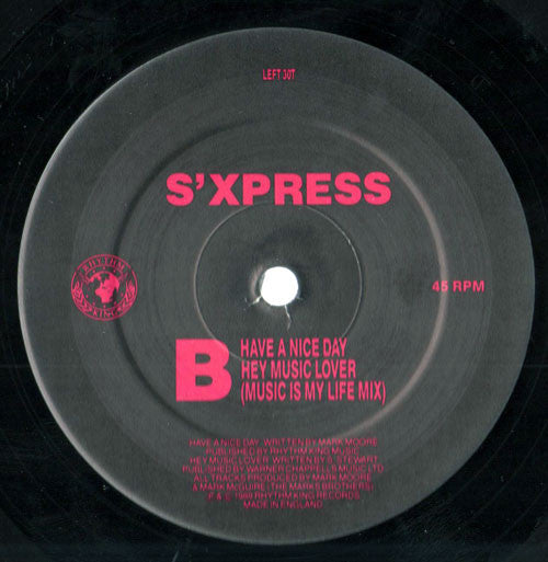 S'Express : Hey Music Lover (12", Single, 1/3)