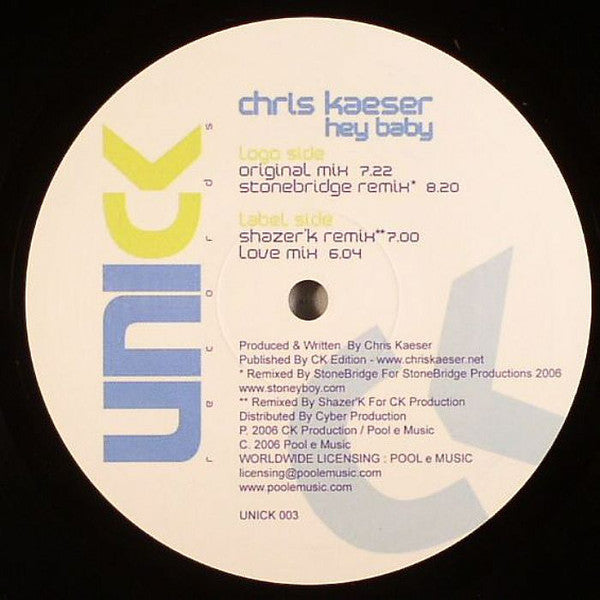 Chris Kaeser : Hey Baby (12")