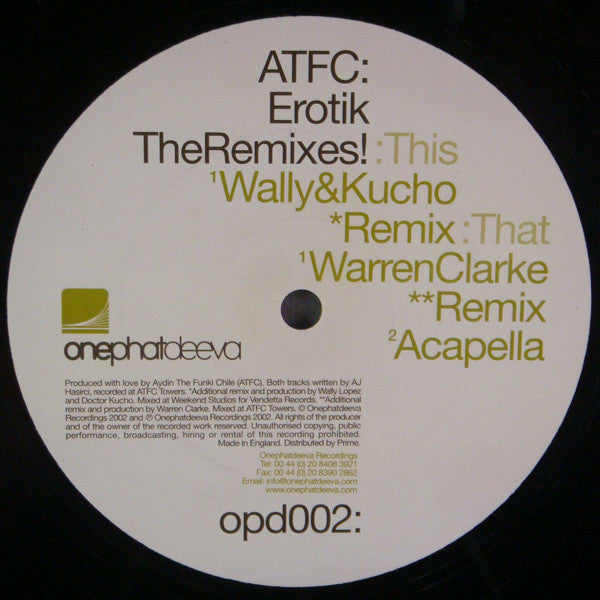 ATFC : Erotik - The Remixes! (12")