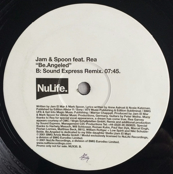 Jam & Spoon Feat. Rea* : Be.Angeled (12", Promo)