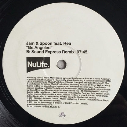 Jam & Spoon Feat. Rea* : Be.Angeled (12", Promo)
