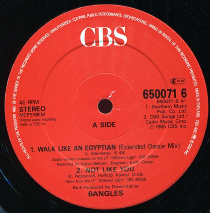 Bangles : Walk Like An Egyptian (12", Single)