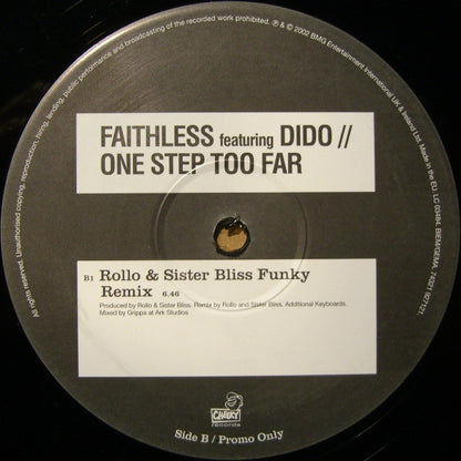 Faithless Featuring Dido : One Step Too Far (12", Promo)
