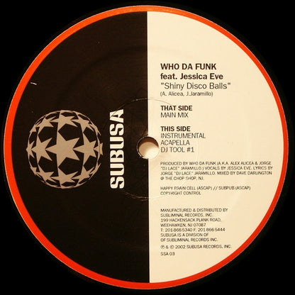 Who Da Funk Featuring Jessica Eve : Shiny Disco Balls (12")