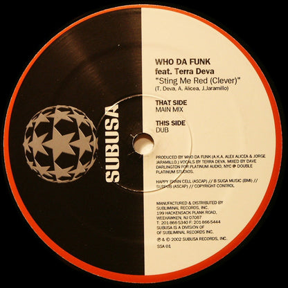Who Da Funk Feat. Terra Deva : Sting Me Red (Clever) (12")