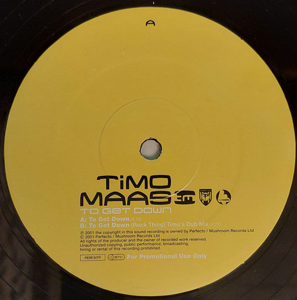 Timo Maas : To Get Down (2x12", Promo)