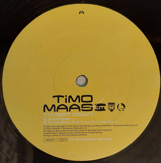 Timo Maas : To Get Down (2x12", Promo)
