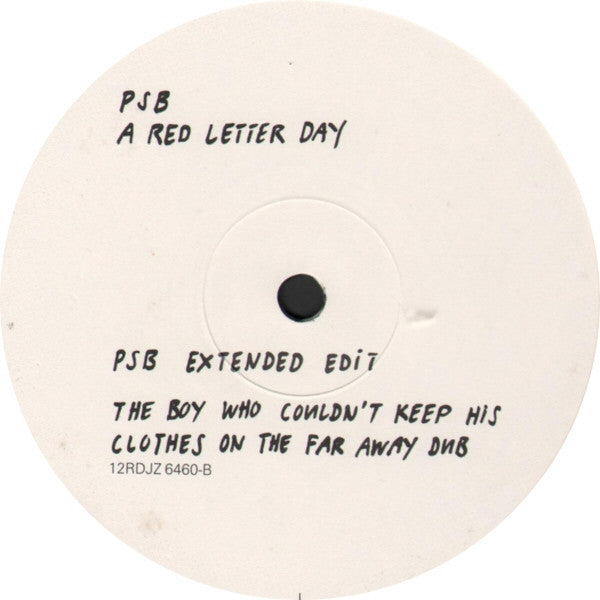 PSB* : A Red Letter Day (12", Promo)