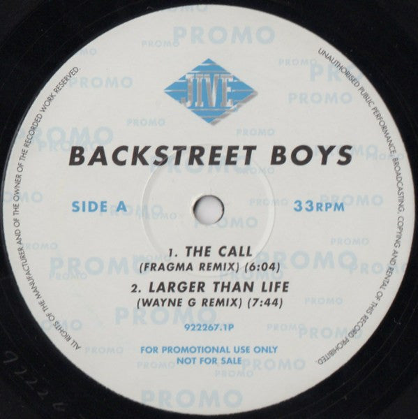 Backstreet Boys : The Call (Fragma Remix) (12", Promo)