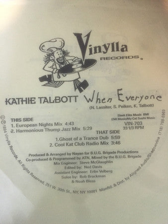 Kathie Talbot : When Everyone (12", Promo)
