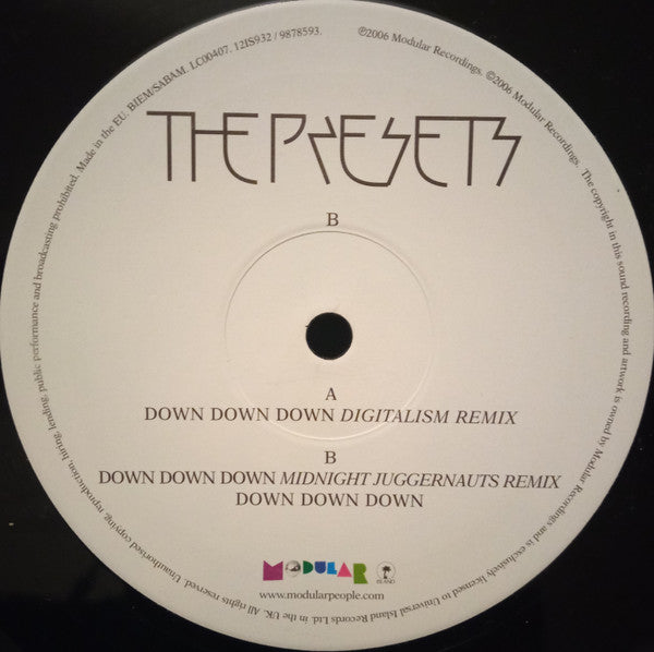 The Presets (2) : Down Down Down (12")