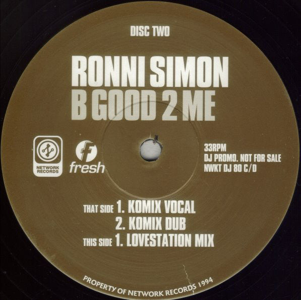 Ronni Simon : B Good 2 Me (2x12", Promo)