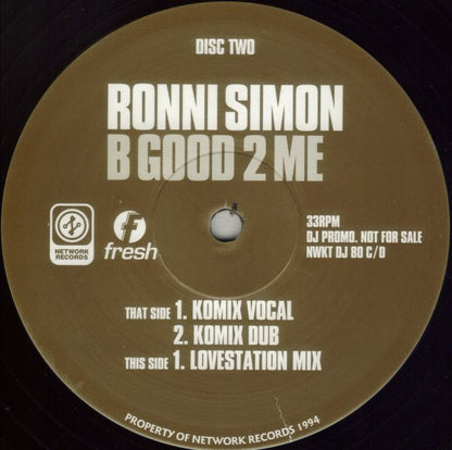 Ronni Simon : B Good 2 Me (2x12", Promo)