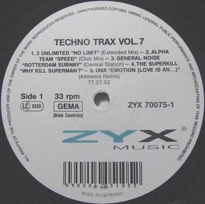 Various : Techno Trax Vol. 7 (2xLP, Comp)
