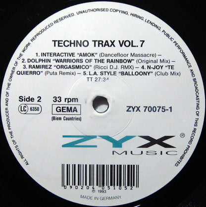 Various : Techno Trax Vol. 7 (2xLP, Comp)