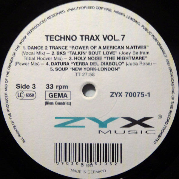 Various : Techno Trax Vol. 7 (2xLP, Comp)