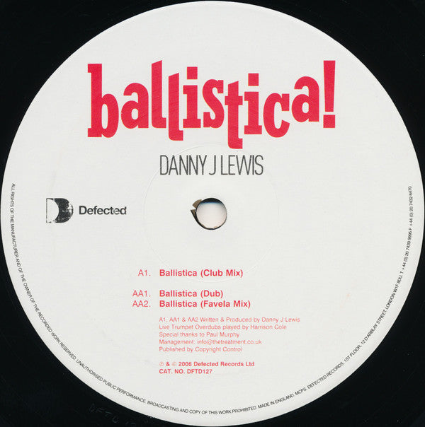 Danny J Lewis : Ballistica! (12")
