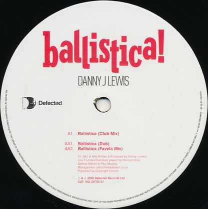 Danny J Lewis : Ballistica! (12")