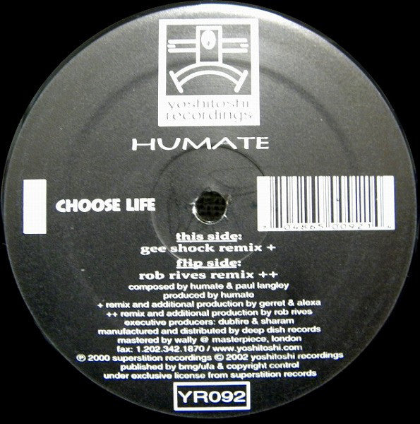 Humate : Choose Life (2x12")