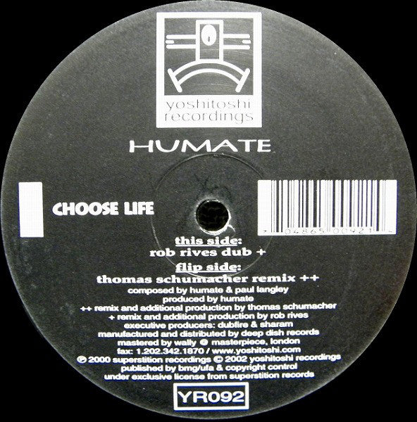 Humate : Choose Life (2x12")