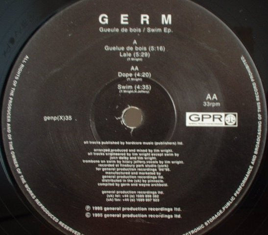 Germ : Gueule De Bois / Swim EP. (12", EP)