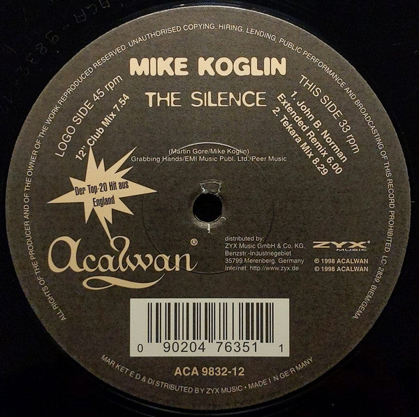 Mike Koglin : The Silence (12")