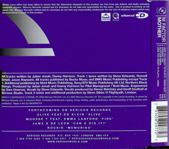 M Factor : Mother (CD, Single, Enh)