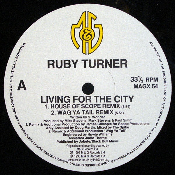 Ruby Turner : Living For The City (12")