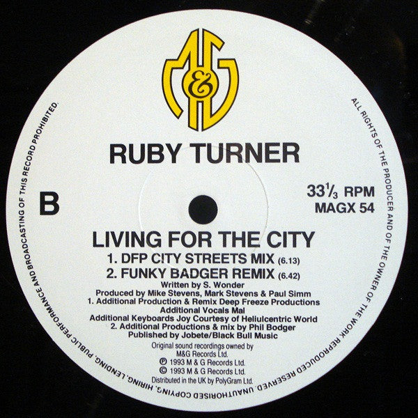 Ruby Turner : Living For The City (12")