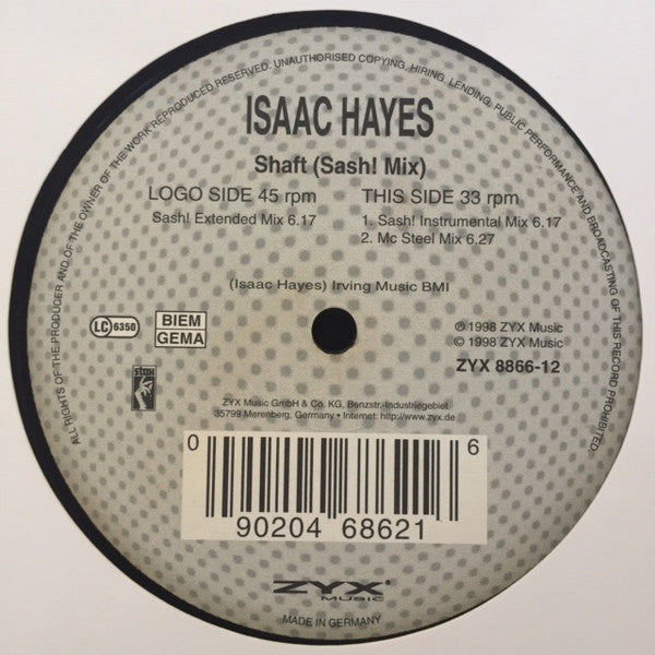 Isaac Hayes : Shaft (Sash! Mix) (12")