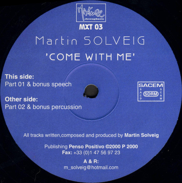 Martin Solveig : Come With Me (12")