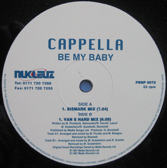 Cappella : Be My Baby (12")
