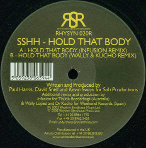 SSHH. : Hold That Body (Remixes) (12")