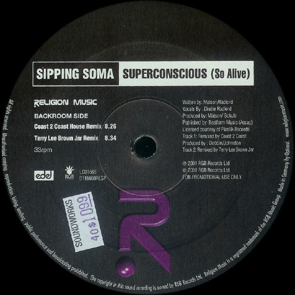 Sipping Soma : Superconscious (So Alive) (12", Promo)