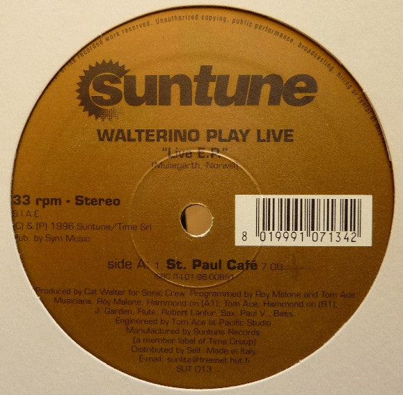 Walterino Play Live : Live E.P. (12", EP)