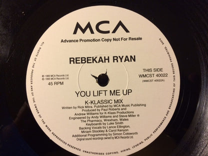 Rebekah Ryan : You Lift Me Up (K-Klass Remixes) (12", Promo)
