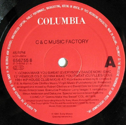 C&C Music Factory* Featuring Freedom Williams : Gonna Make You Sweat (Everybody Dance Now) (12")