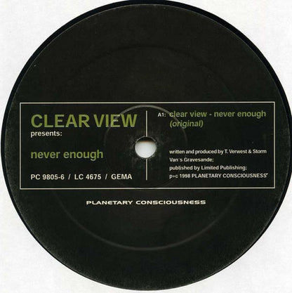 Clear View : Never Enough (12", Ltd)