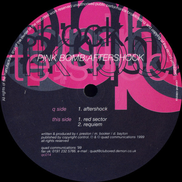 Pink Bomb : Aftershock (12")