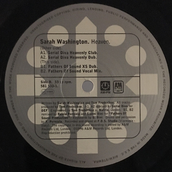 Sarah Washington : Heaven (12", Rec)