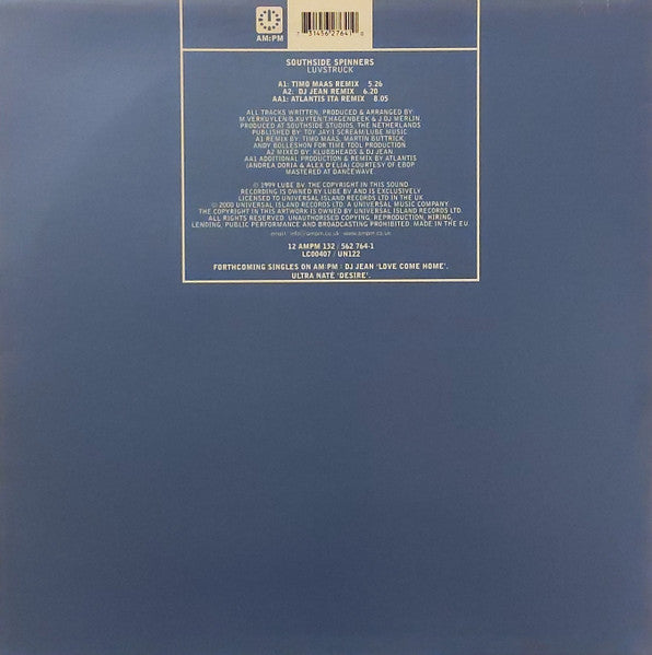 Southside Spinners : Luvstruck (12", Single)