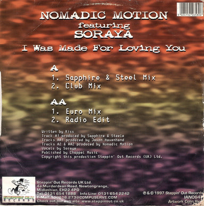 Nomadic Motion Featuring Soraya : I Was Made For Loving You (12", M/Print)