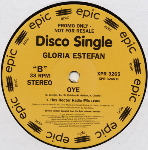 Gloria Estefan : Oye (12", Single, Promo)