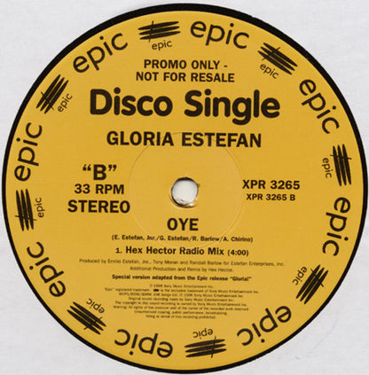 Gloria Estefan : Oye (12", Single, Promo)